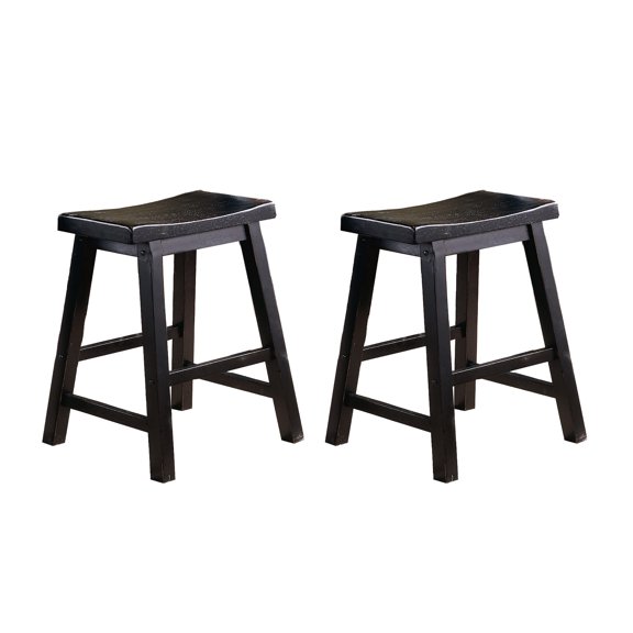 18 - inch Height - Comfortable Saddle Seat - Dining Area Use - Set of 2 Stools