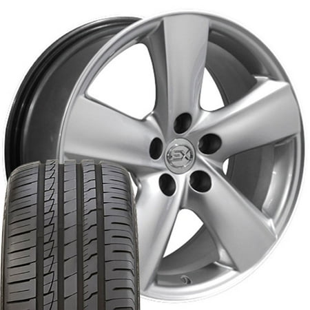 18x8 Rims Tires Fit Lexus GS Hyper Silver Wheels Ironman Tires 74196