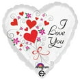 thumbnail image 1 of 18 inch I Love You Floral Hearts Foil Mylar Balloon - Party Supplies Decorations, 1 of 1