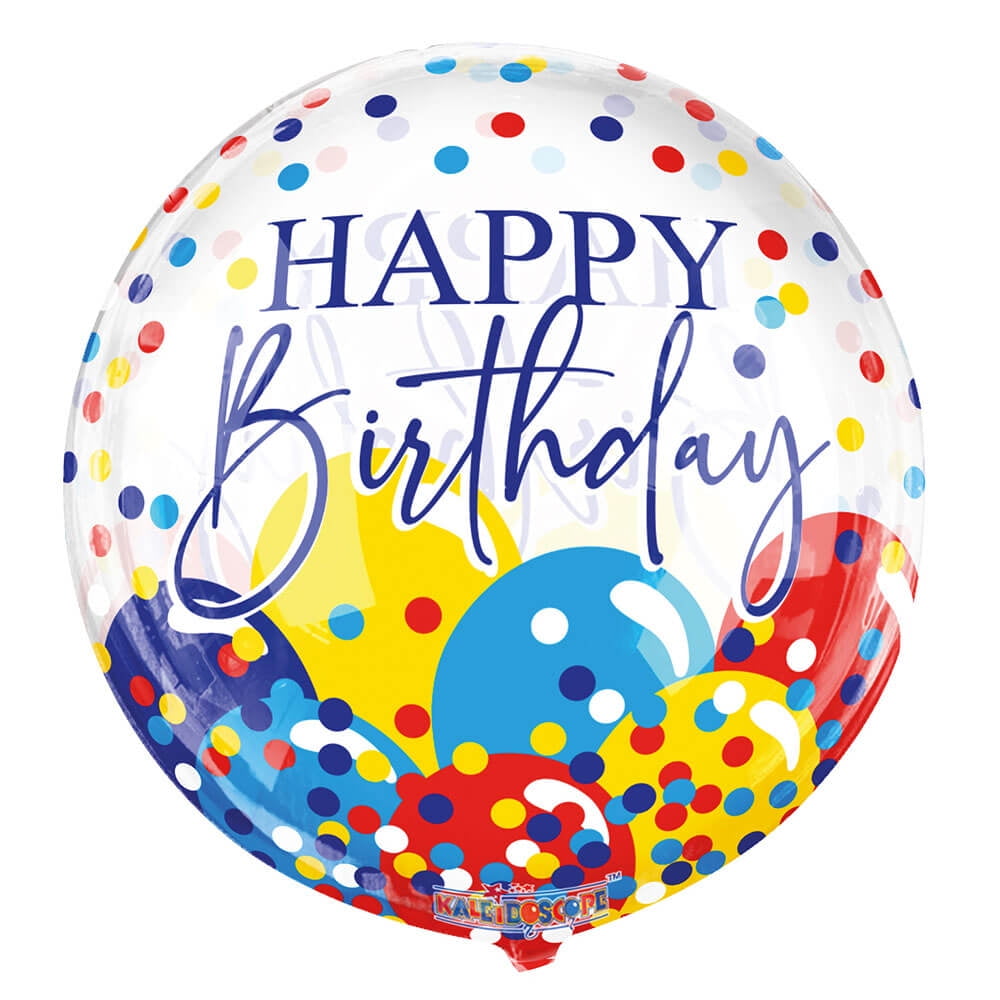 18 inch Kaleidoscope Birthday Balloons And Confetti Gelliball Plastic