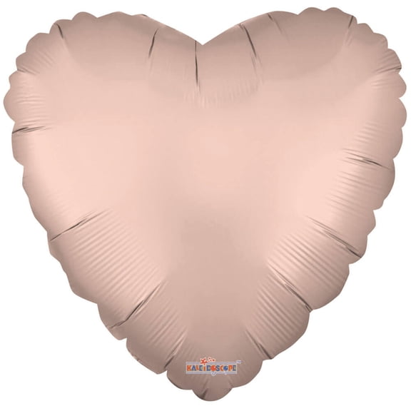 18 inch Kaleidoscope Heart - Matte Rose Gold Foil Mylar Balloon - Party Supplies Decorations