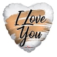 thumbnail image 1 of 18 inch Kaleidoscope I Love You Gold Brush Matte Heart Foil Mylar Balloon - Party Supplies Decorations, 1 of 1