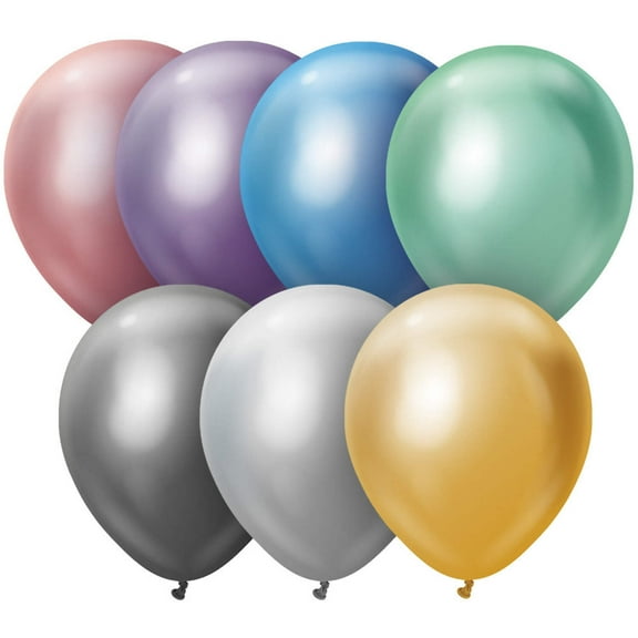 18 inch Kalisan Mirror Assorted Latex Balloons (25 Pack) - Party Supplies Decorations