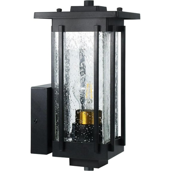 18 inch Large Outdoor Wall Lights - 2 Packs Modern Black Exterior Light Fixture with Clear Glass Shade, Waterproof Porch Lighting for House, Farmhouse Sconces Lantern for Front Door, Garage