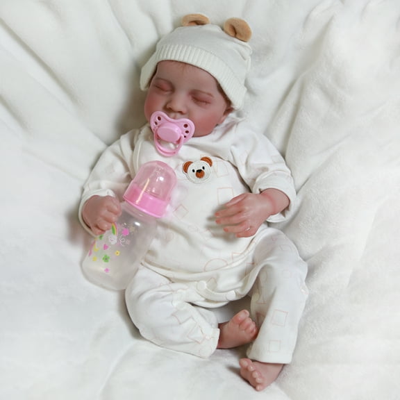 18 inch Lifelike Reborn Doll Soft Silicone Vinyl Realistic Newborn Sleeping Girl Doll Cloth Body