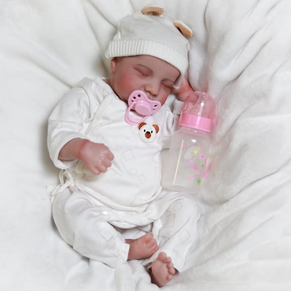 18 inch Lifelike Reborn Doll Soft Silicone Vinyl Realistic Newborn Sleeping Girl Doll Cloth Body