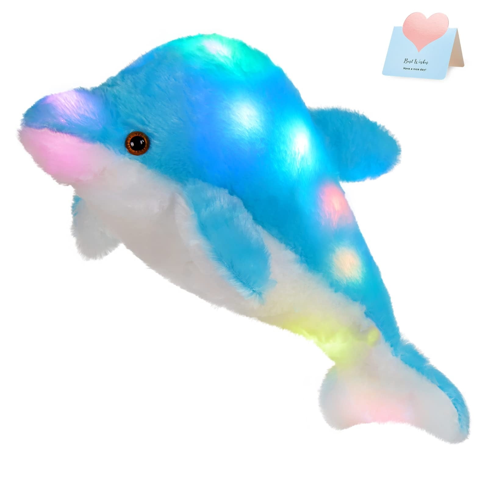 18 Inch Light Up Dolphin Stuffed Animal