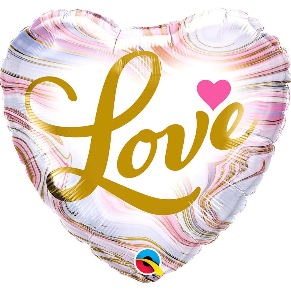 18 inch Love Colorful Marble Qualatex Foil Mylar Balloon - Party ...
