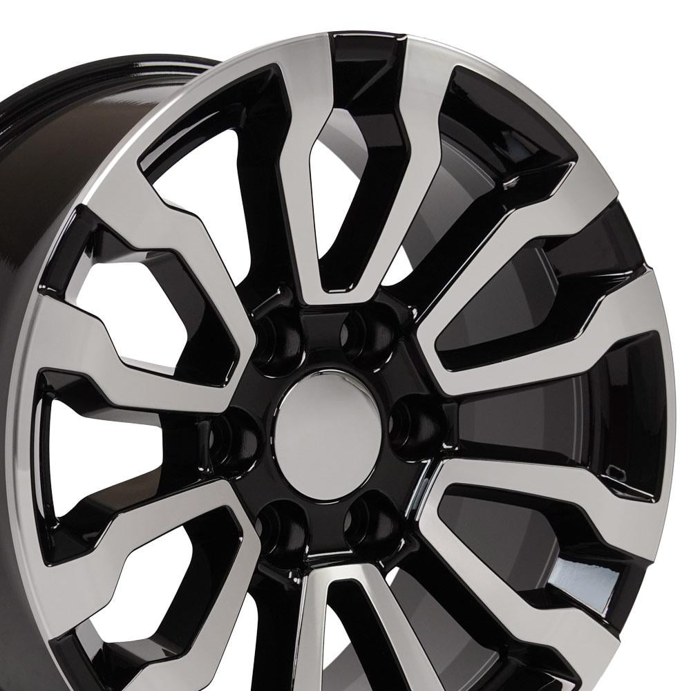 18x8.5 Machined Black 5909 Rims SET Fit Yukon Sierra RT5 AT4 - Walmart.com