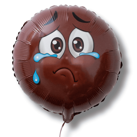 18" inch Melanin Emoji Crying/Sad Face Balloon