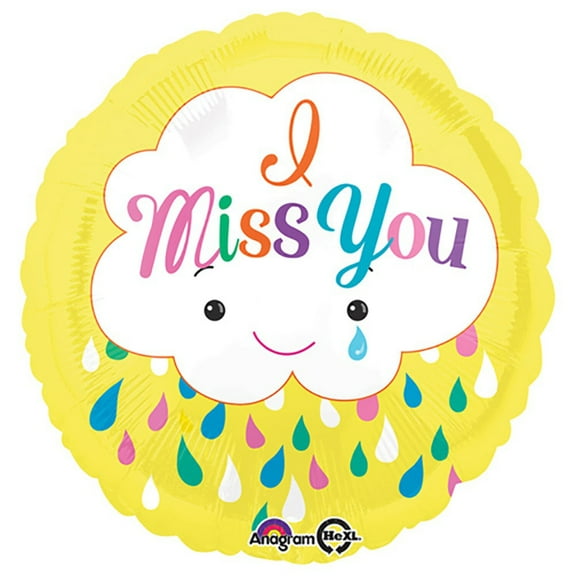 18 inch Miss You Cloud Foil Mylar Balloon - Party Supplies Decorations
