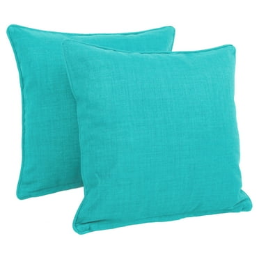 18-inch Outdoor Spun Polyester Square Throw Pillows (Set of 2) - Aqua Blue