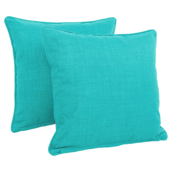 18-inch Outdoor Spun Polyester Square Throw Pillows (Set of 2) - Aqua Blue