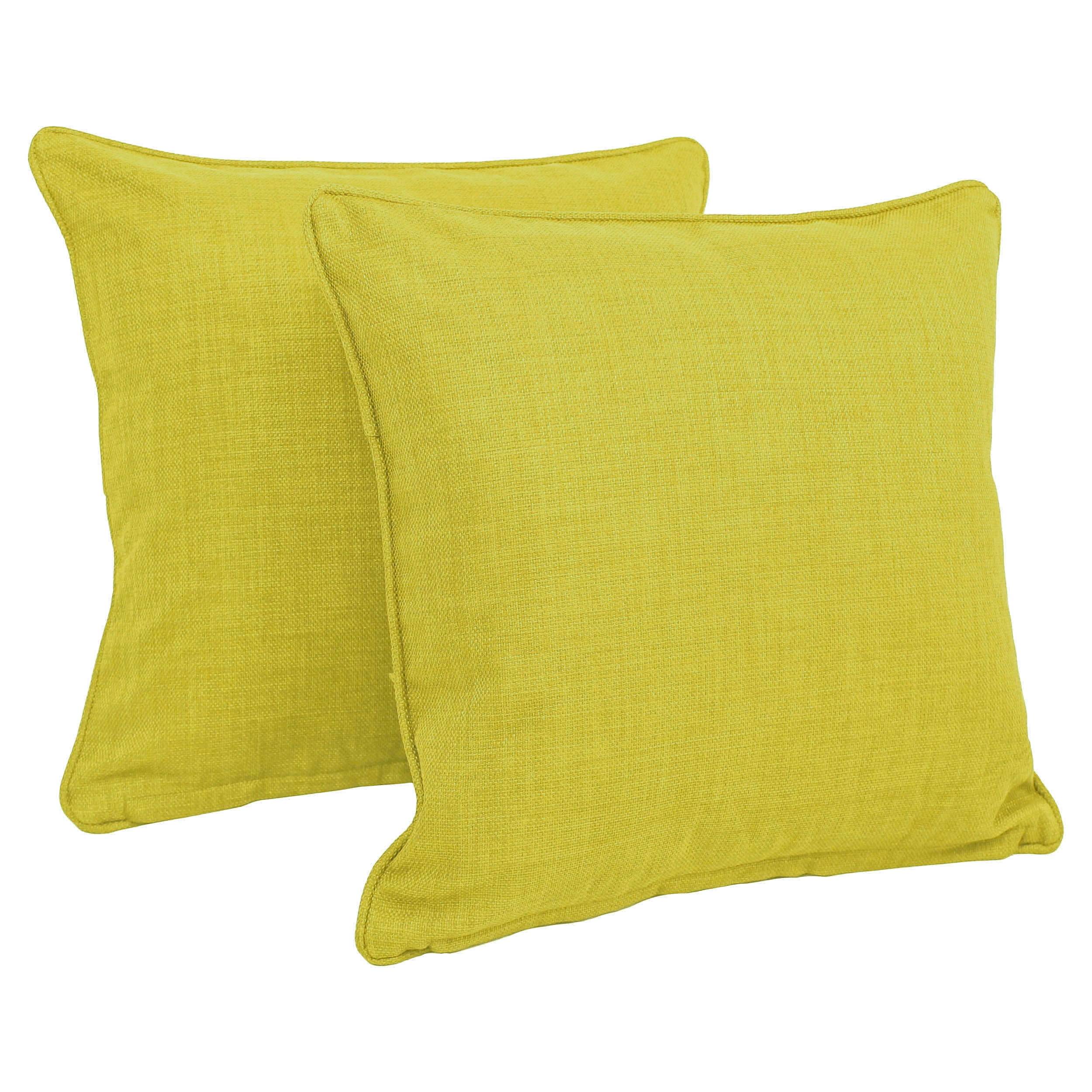 Blazing Needles Outdoor Spun Poly 20-Inch by 20-Inch by 6-Inch Throw Pillow,  Wheat, Set of 2 