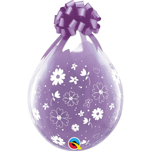 18 inch Qualatex Daisies & Dots-A-Round Neck Up Latex Balloons (5 Pack) - Party Supplies Decorations