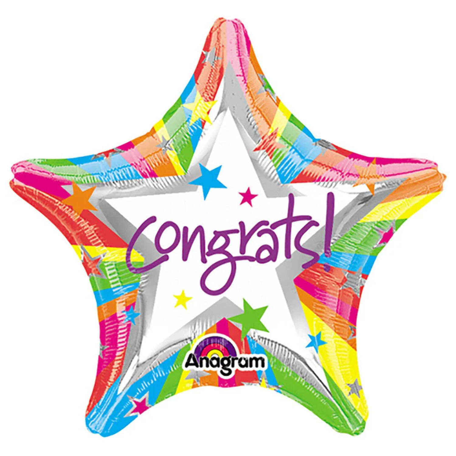Anagram 18" "Congrats Grad" Silver Foil Mylar Balloon | Graduation Party Decoration