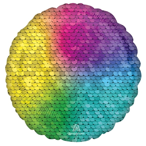18 inch Rainbow Jewel Sequins Anagram Foil Mylar Balloon - Party Supplies Decorations