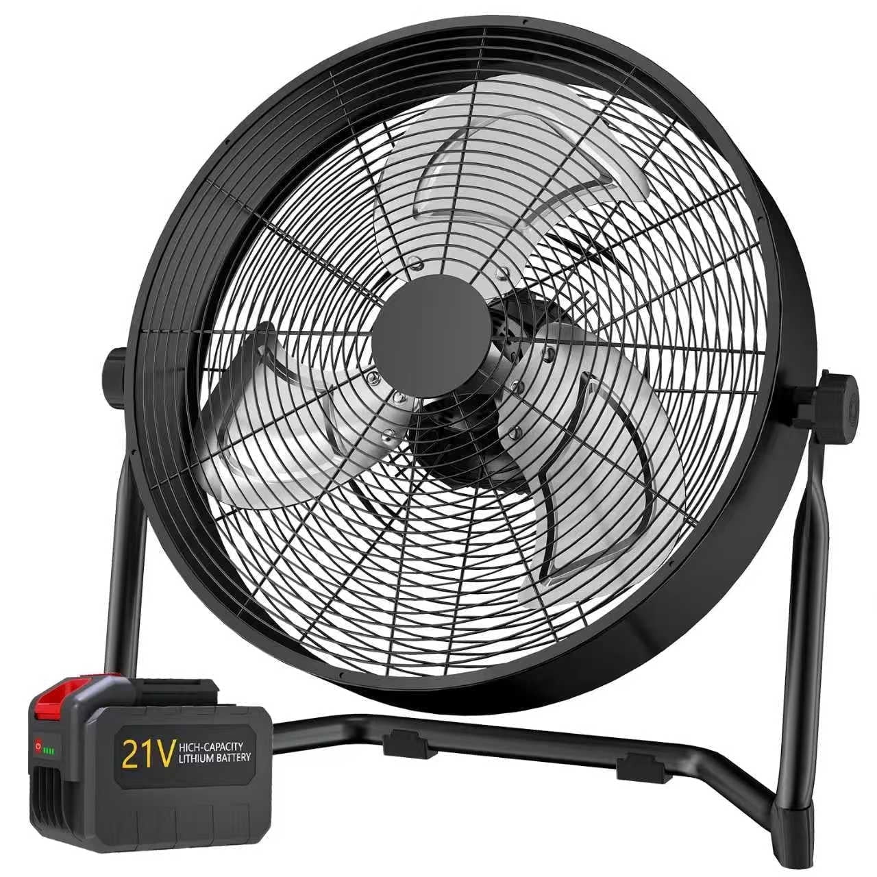 VAJIAZA 20” Industrial Fan , 5000CFM Floor Fan Rechargeable, Portable ...