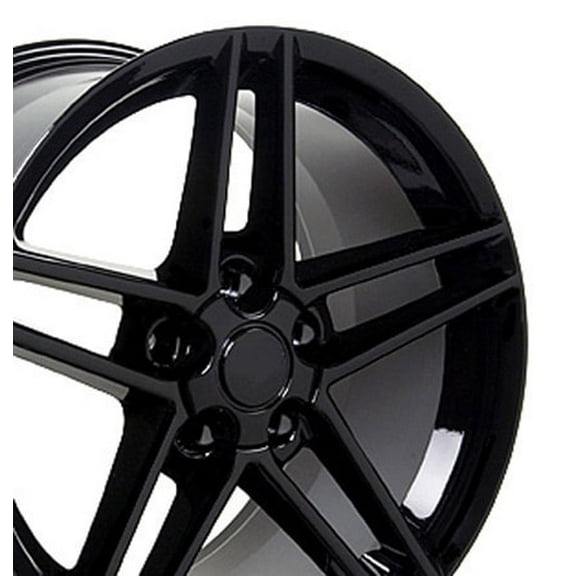 18 inch Rim fits 05-13 Chevrolet Corvette C6 Z06 Black Aluminum Wheel Direct Fit