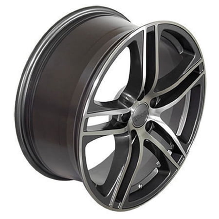 18 inch Rim fits 06-18 Audi A3 AU07 Gunmetal Machined Aluminum Wheel Direct Fit