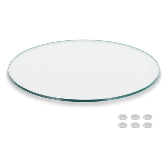 18 inch Round Glass Table Top - Clear Tempered Glass Surface Protector - Safe Flat Polished Edge - Coffee, Dining and End Table
