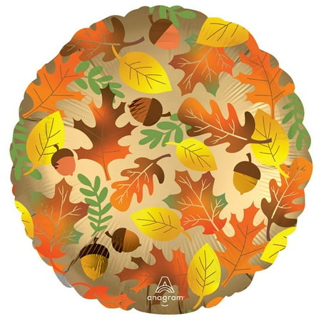 18 inch Satin Fall Leaves Anagram Foil Mylar Balloon - Party Supplies Decorations