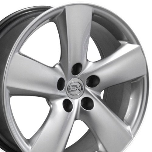 OE Wheels LX19 18 Inch Rims Fit LS460 Style 5x114.3 18x8 Gloss Hyper Silver - Hollander 74196 (Set of 4)