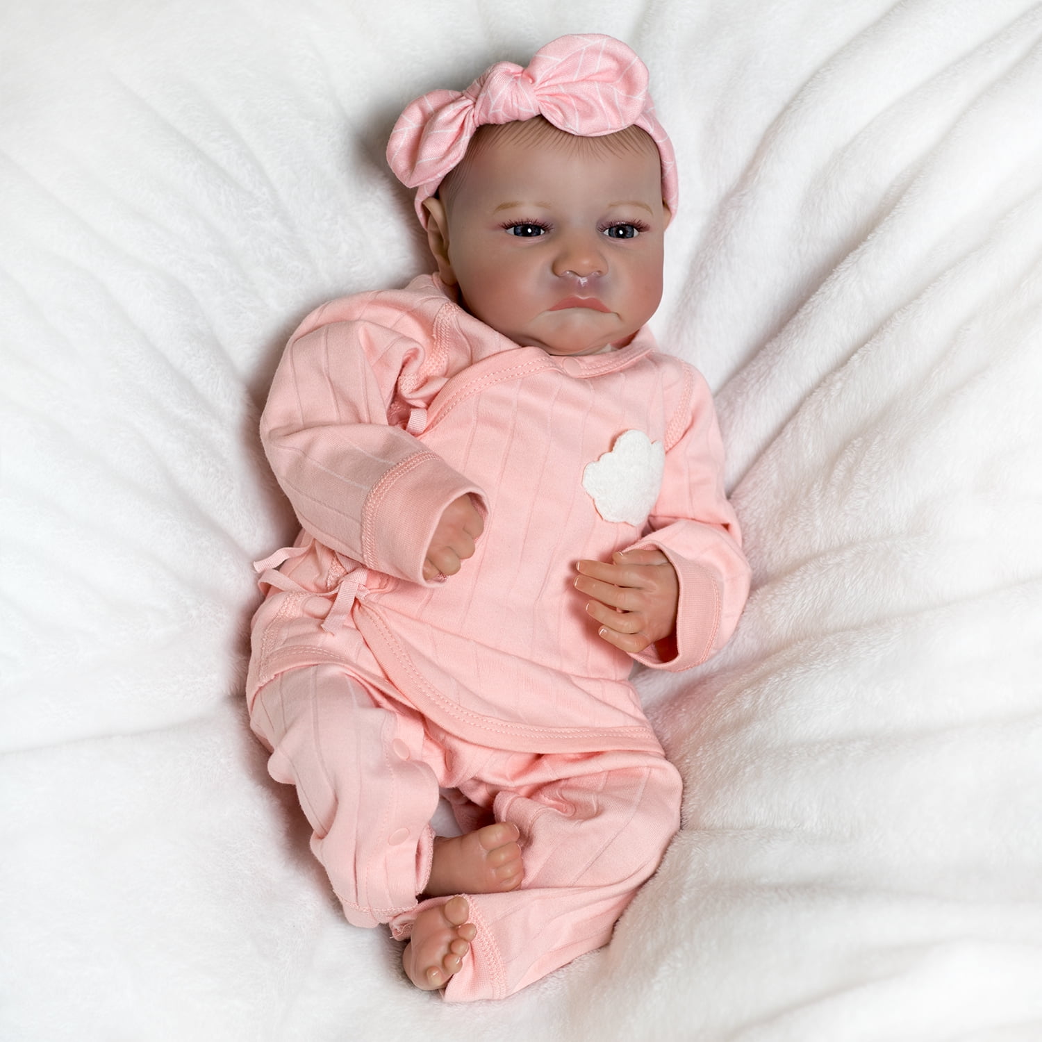 18 inch  Soft Cloth Body Reborn Baby Doll Handmade Real Life Newborn Girl Doll with Accessories Gift Box
