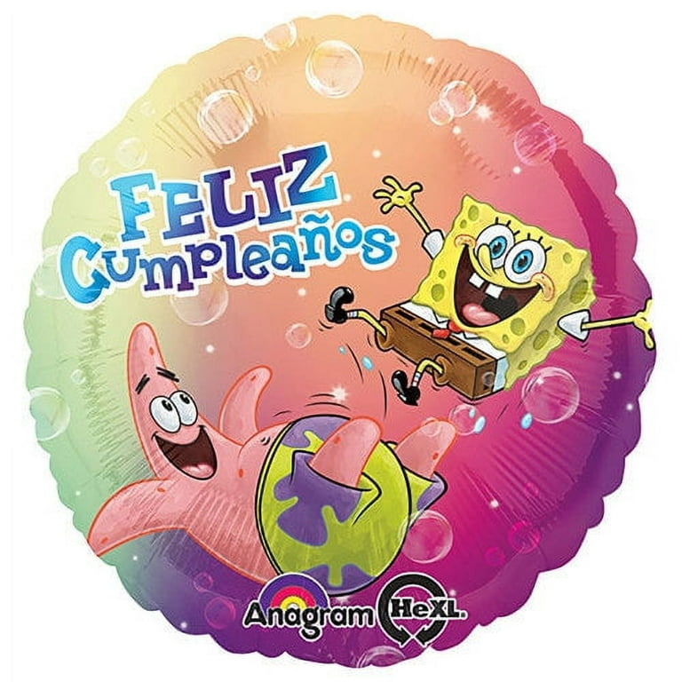 18 inch Spongebob Feliz Cumpleanos Foil Mylar Balloon - Party