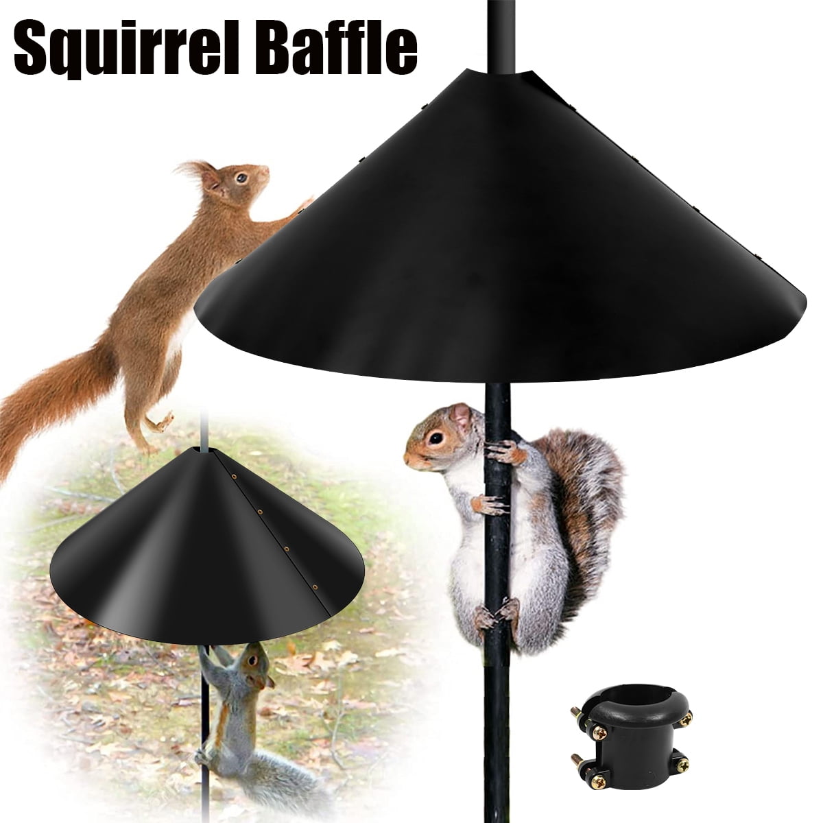 18 inch Squirrel Baffle Wrap Around Squirrel Proof Baffles Durable Plastic Bird Feeder Guard