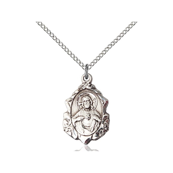 18 inch Sterling Silver Curb Chain 3/4 x 1/2 inches with 18 inch Sterling Silver Curb Chain