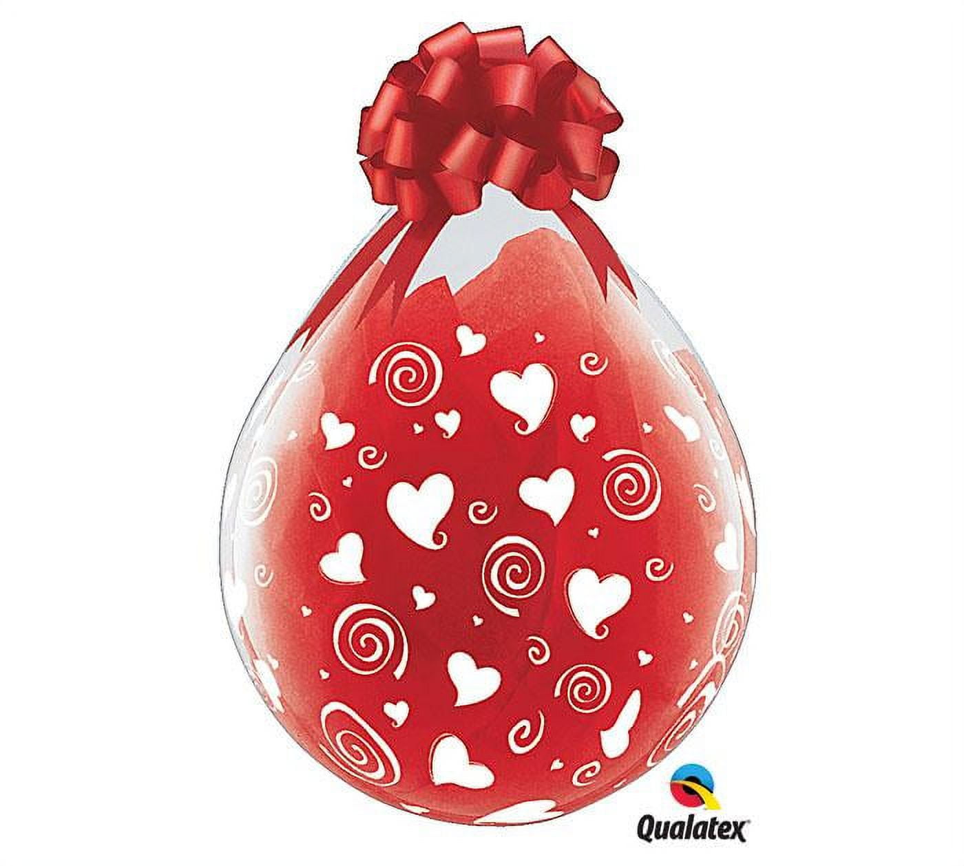 18 inch Swirling Hearts A Round Neckup Latex Balloons (25 Pack) - Party Supplies Decorations