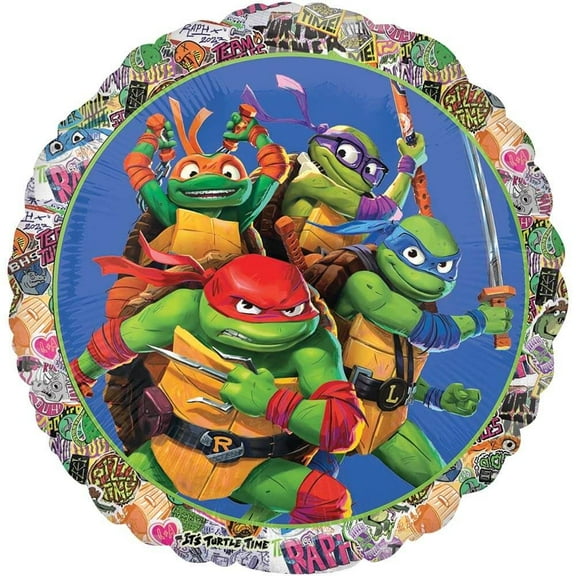 18 inch Teenage Mutant Ninja Turtle Foil Mylar Balloon - Party Supplies Decorations