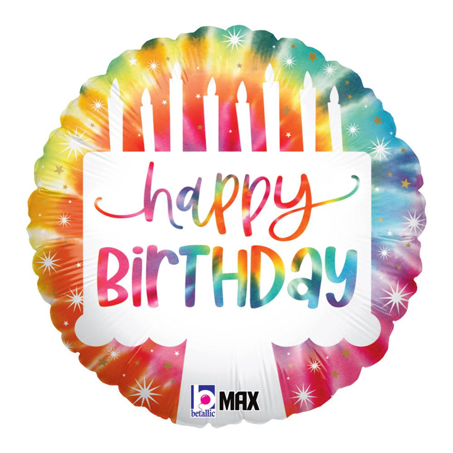 18 inch Tie-Dye Cake Birthday Foil Mylar Balloon - Party Supplies ...