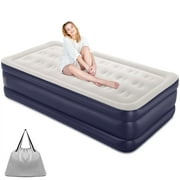 18 inch Twin Size Air Mattress with Built-in-Pump,Blue