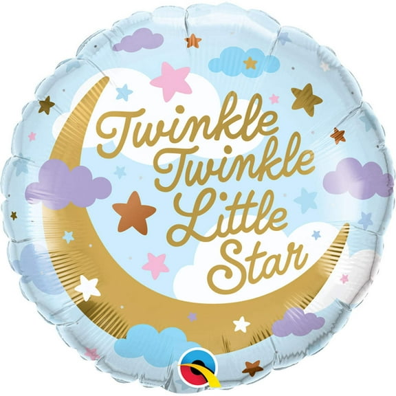 18 inch Twinkle Twinkle Little Star Qualatex Foil Mylar Balloon - Party Supplies Decorations