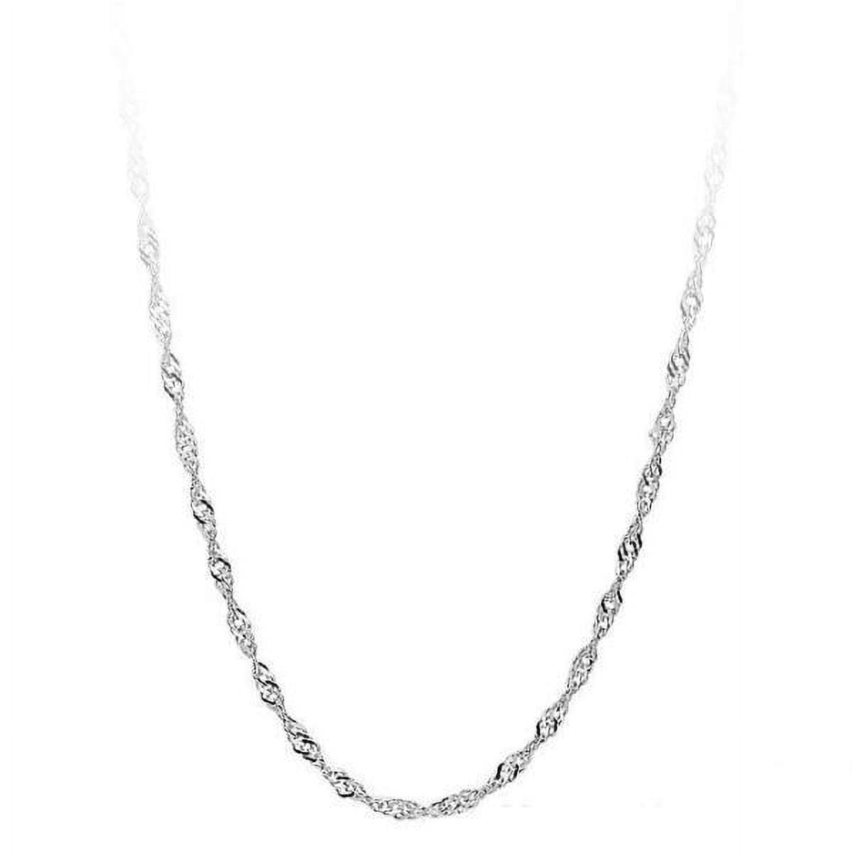18 inch White Gold Plated Singapore Chain 1.5mm Adjustable to 20 Inch