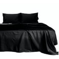 thumbnail image 1 of 18 inches Extra Deep Pocket Bed Sheet Set - 750 Thread-Count - Pure Premium Cotton Sateen Finish - Fade, Stain Resistant Ultra Soft - 4 Piece (King, Black) by The Great American Store, 1 of 3