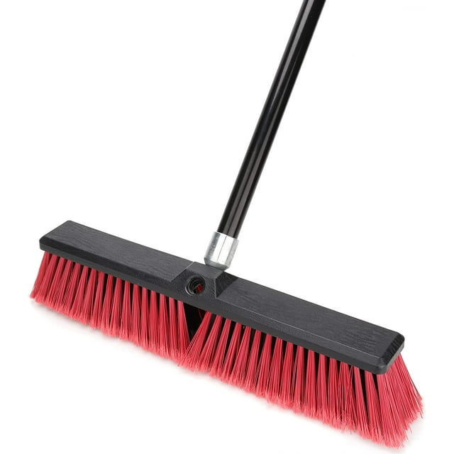 18 inches Heavey Duty Push Broom Outdoor Garden Broom with 63" Long