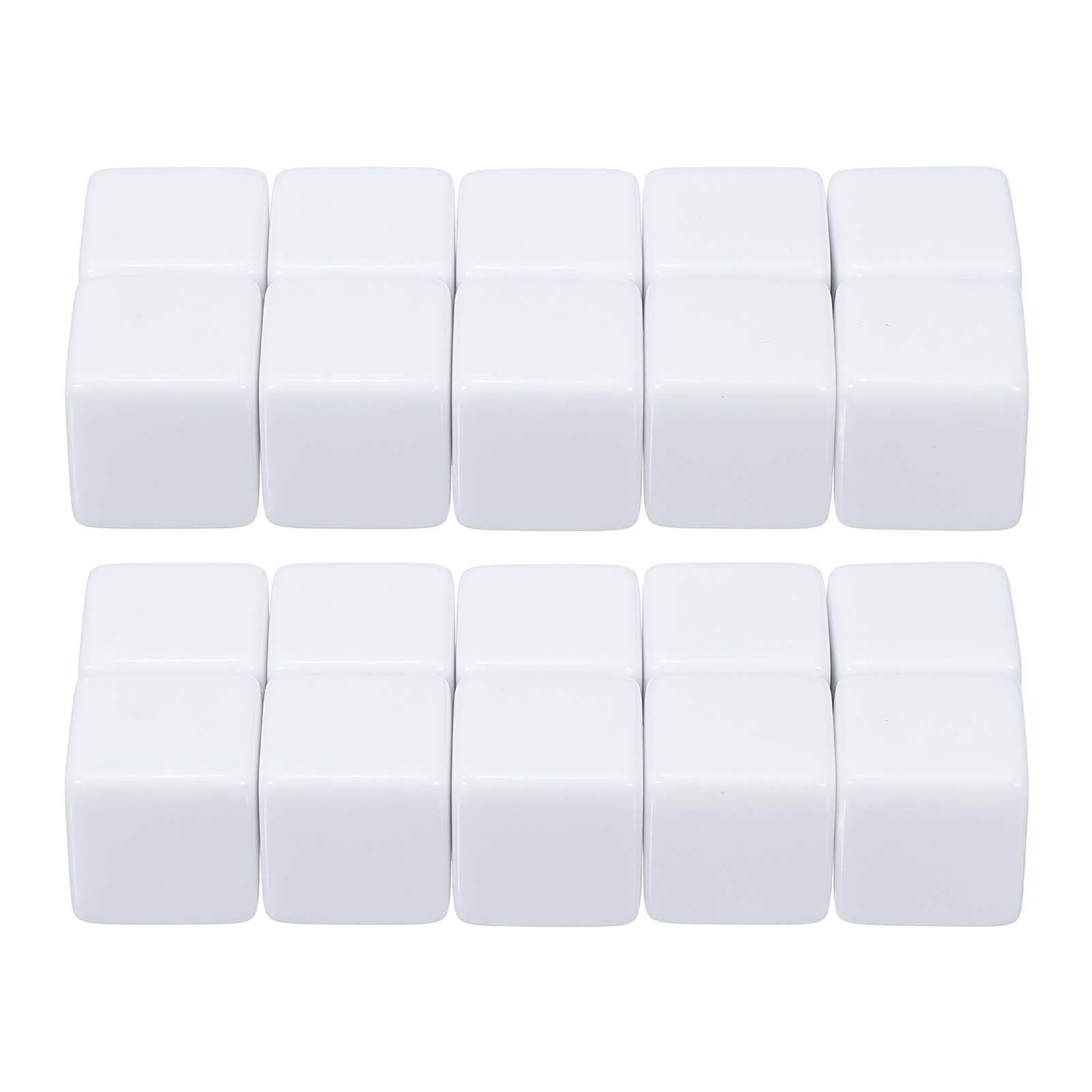 18 mm Acrylic Dice Blank, 100 Pcs Square Corner Blank Dice with Smoothed Surface Six Sided for Board, White