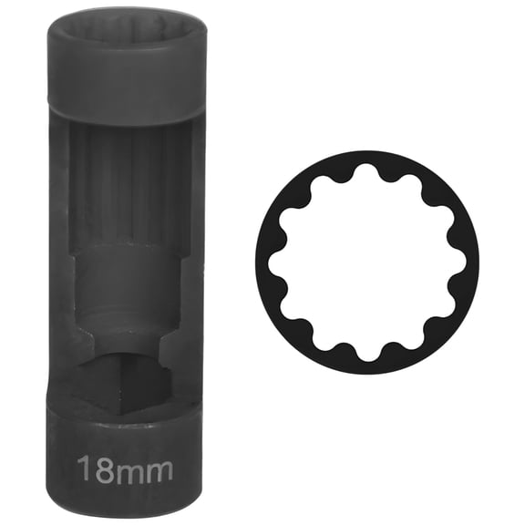 18 mm Suspension Strut Socket Tool, 12-Point 1/2 Inches Drive Strut Nut Remover Compatible with Porsche Macan, Steel Socket for Easy Shock Absorber Removal, Automotive Repair Tool
