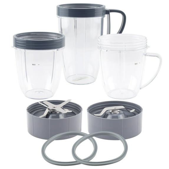 18 oz, 24 oz Cups, Extractor & Flat Blades, 2 Gaskets Replacement Part Compatible with NutriBullet 600W 900W Blenders NB-101B NB-101S NB-201
