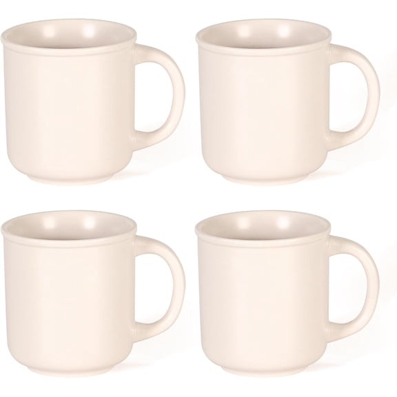 18 oz Coffee Mugs Set of 4, Modern Ceramic Coffee Cups Set with Handle, Large Coffee Mugs for , Latte, Milk, Cocoa, Rustic Matte , Microwave & Dishwasher Safe(Cream Mist)