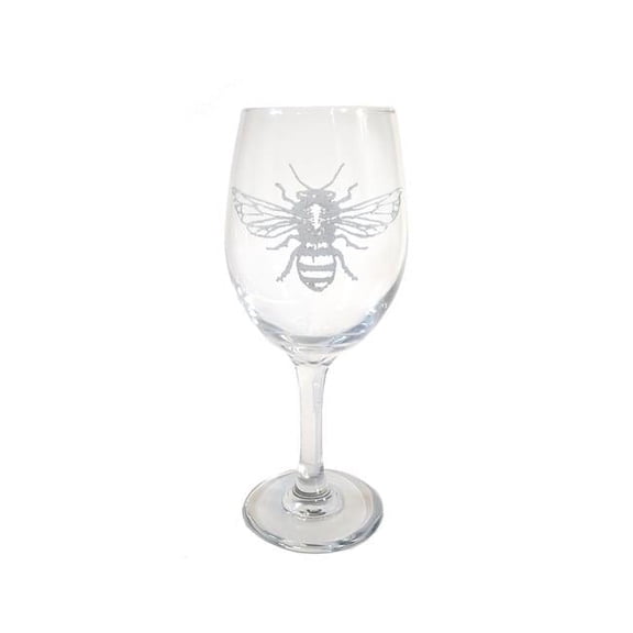 18 oz Honey Bee Engraved Wine Glass