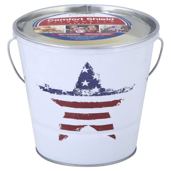 18 oz Patio Essentials Citronella Candle White Flag Bucket, 3 pk