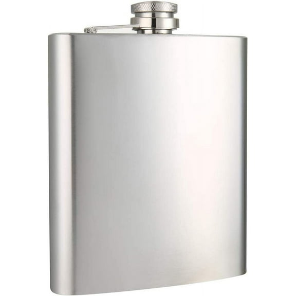 18 oz Silver Large Capacity Stainless Steel Whiskey Hip Flask for Liquor