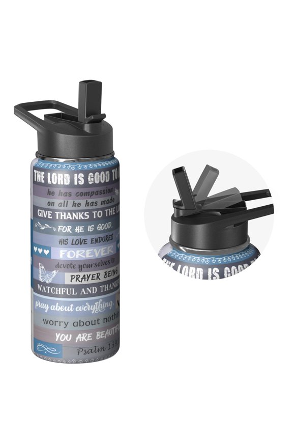 18 oz Stainless Steel Holiday Gifts Themed Fitness Holiday Gifts Themed Water Bottle Wide Mouth Handle Lid Vacuum Insulated Leak Proof