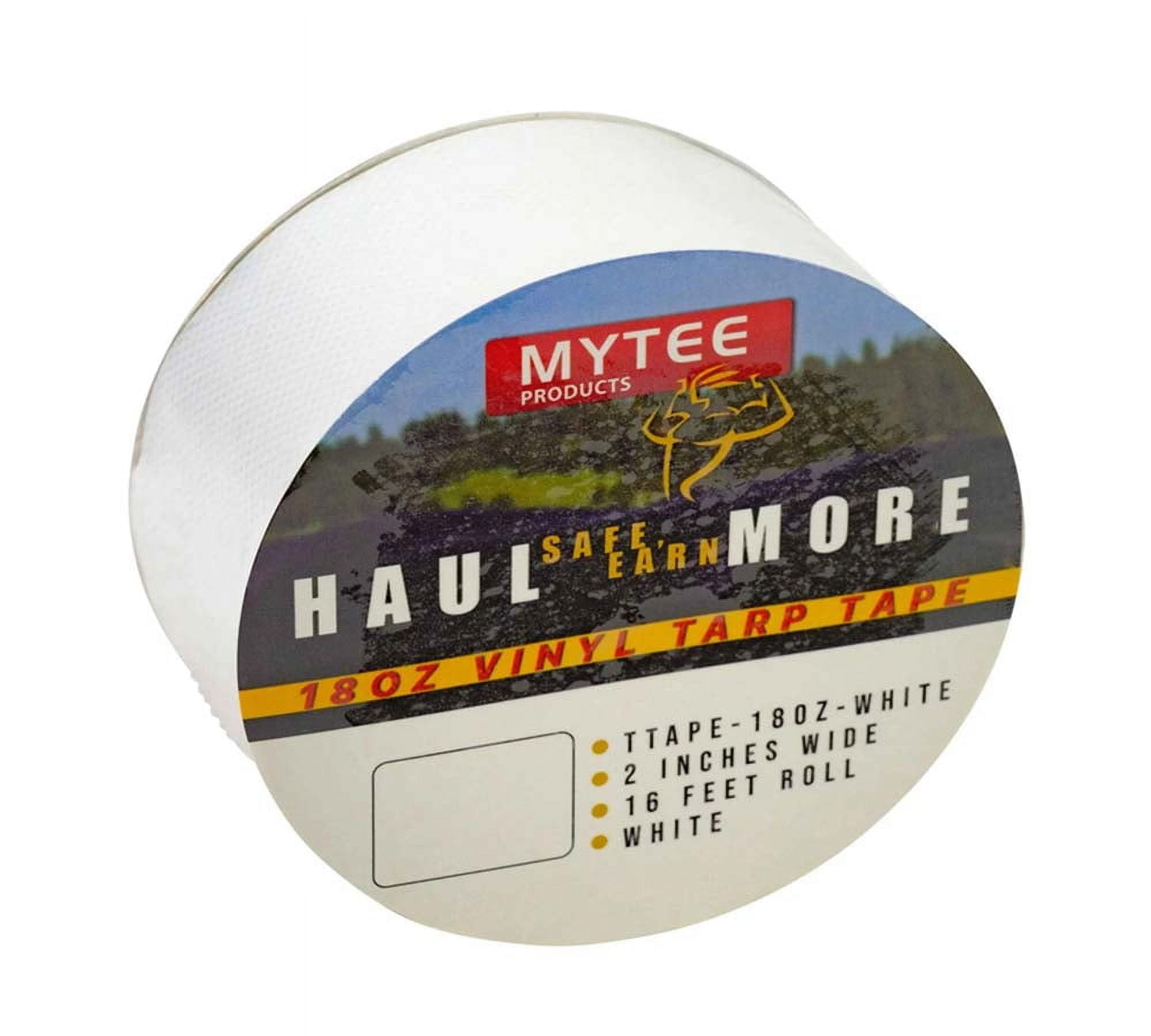 18 oz Waterproof White Vinyl Tarp Repair Tape 2 Inch x 16 FT with Heavy Duty Adhesive Backing - Tarp Patch Kit, Tarp Repair Kit