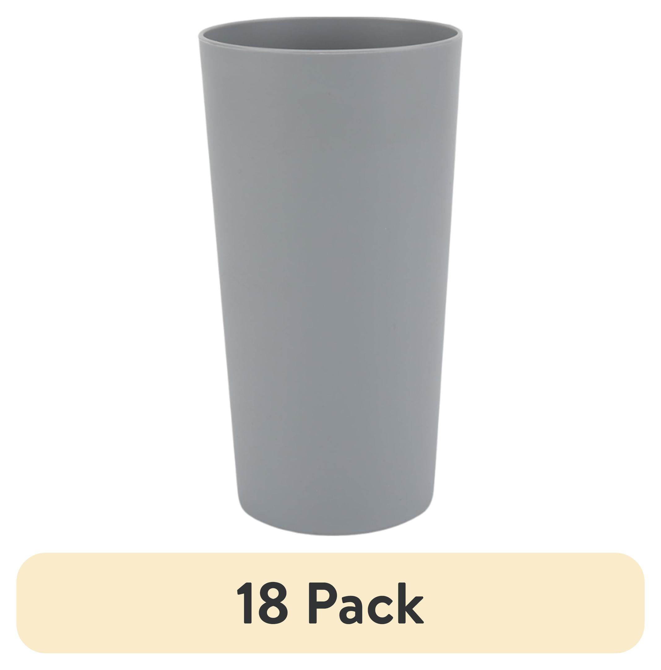 (18 pack) Mainstays - Gray Round Plastic Tumbler, 26-Ounce