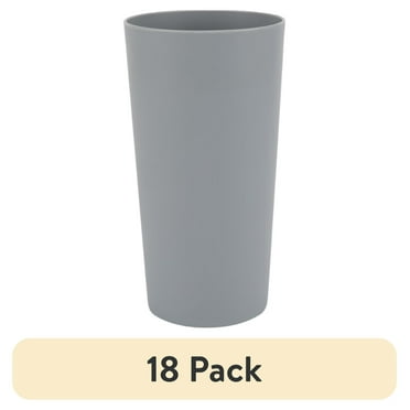(18 pack) Mainstays - Gray Round Plastic Tumbler, 26-Ounce